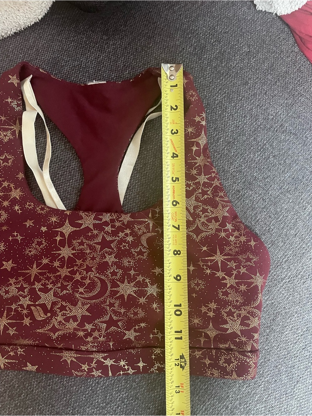Deep Red and Gold sports bra - Picture 4 of 4